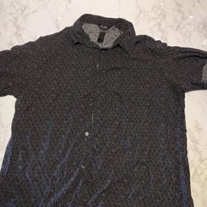 Axcess Men's Black Patterned Button Down Shirt